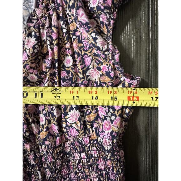 Old Navy Floral Cottagecore Prairie Milkmaid Boho Fairy Smocked Maxi Dress L - Picture 5 of 10